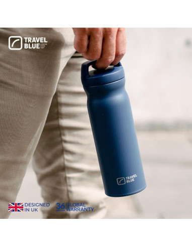 Travel blue butelka termiczna navy