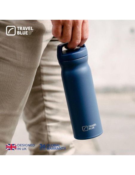 Travel blue butelka termiczna navy