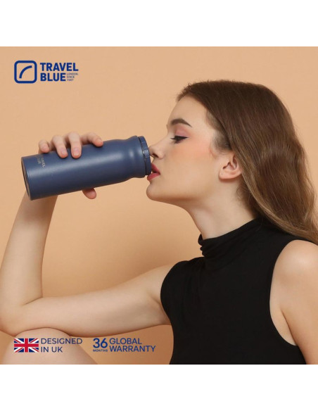 Travel blue butelka termiczna navy