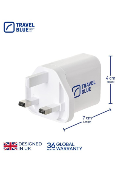 Travel blue ładowarka sieciowa 2 usb uk
