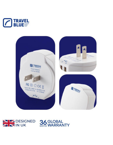 Travel blue ładowarka sieciowa 2 usb - usa