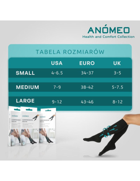 Skarpety kompresyjne rozmiar m anomeo