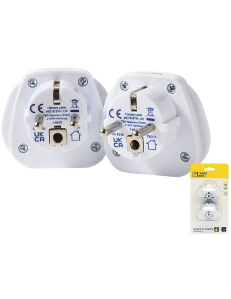 Travel blue przejściówka adapter uniwersalna świat -  shucko 2szt