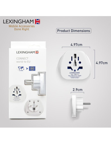 Lexingham przejściówka adapter uniwersalna świat-  eu shucko 2szt