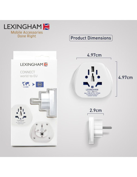Lexingham przejściówka adapter uniwersalna świat-  eu shucko 2szt