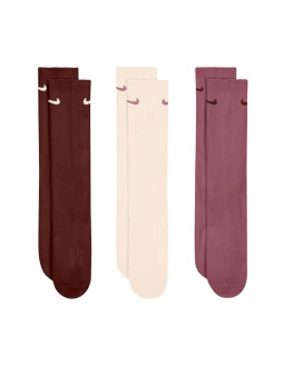 Skarpety nike everyday cushioned crew 3 pary brązowe, beżowe, różowe sx7664 915