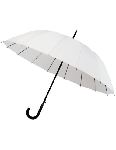 Parasol długi półautomatyczny 16 żeber biały semi line