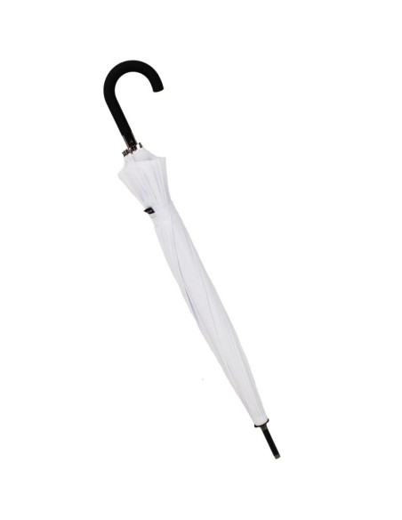 Parasol długi półautomatyczny 16 żeber biały semi line