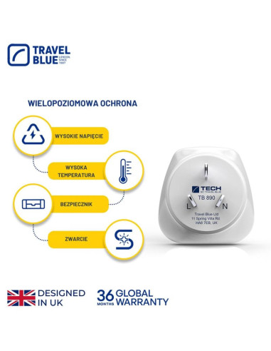 Travel blue przejściówka adapter shucko -  austrialia nowa zelandia