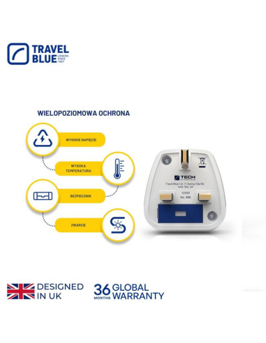 Travel blue przejściówka adapter shucko -  uk