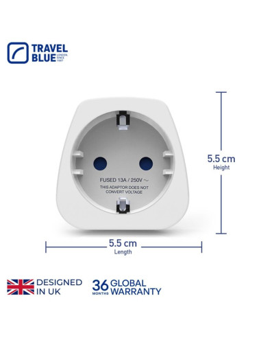 Travel blue przejściówka adapter shucko -  uk