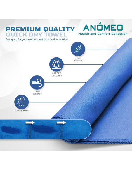 Ręcznik quick gry 80x40cm anomeo