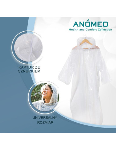 Poncho przeciwdeszczowe mocne anomeo