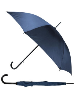 Parasol długi półautomatyczny z zawijaną rączką granatowy semi line