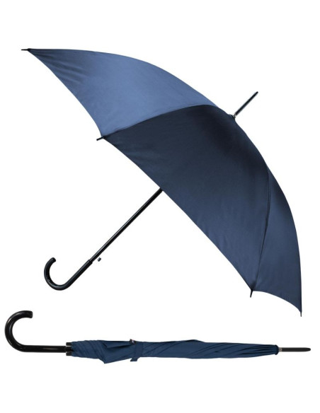Parasol długi półautomatyczny z zawijaną rączką granatowy semi line