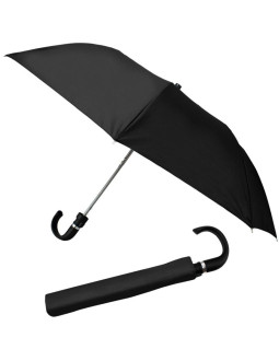Parasol krótki półautomatyczny z zawijaną rączką czarny semi line