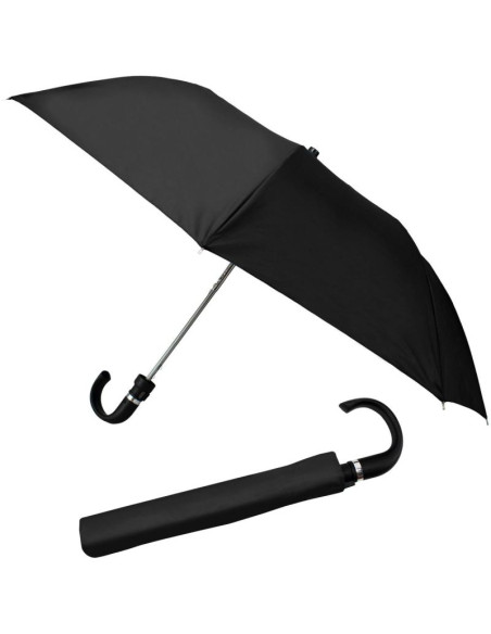 Parasol krótki półautomatyczny z zawijaną rączką czarny semi line