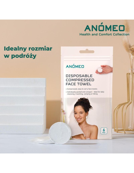 Skompresowane ręczniki jednorazowe 55x25 (6szt) anomeo