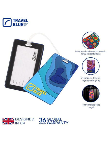 Travel blue identyfikator bagażowy mapy