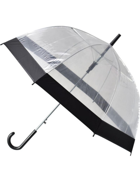 Parasol długi transparentny czarny semi line