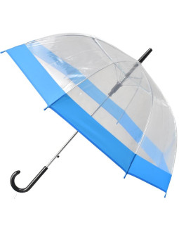 Parasol długi transparentny niebieski semi line