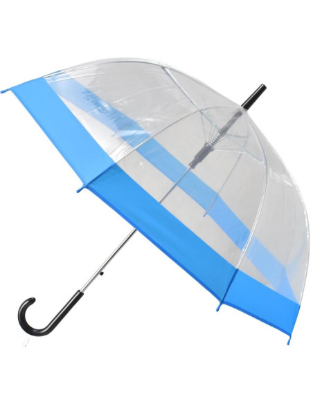 Parasol długi transparentny niebieski semi line