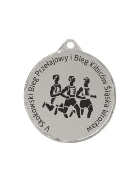 Medal stalowy grawerowany laserem- rmi