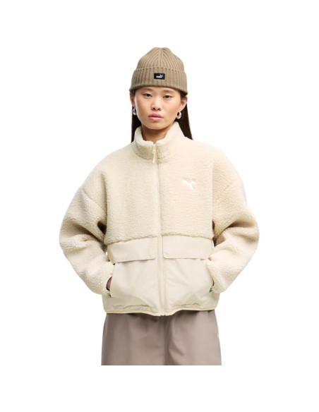 Kurtka damska puma re:fibre sherpa kremowa 694567 87