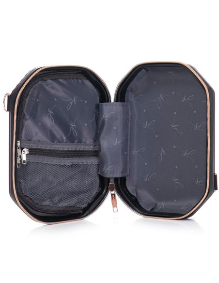 Zestaw kosmetyczka + torebka abs t5821-6 czarny semi line