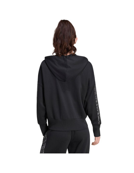 Bluza damska adidas seasonal essentials animal print 3-stripes full-zip hooded czarna ks8002