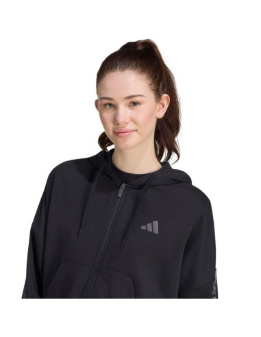 Bluza damska adidas seasonal essentials animal print 3-stripes full-zip hooded czarna ks8002