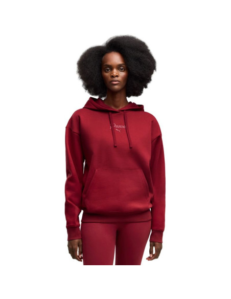 Bluza damska puma ess script comfort hoodie czerwona 694136 23