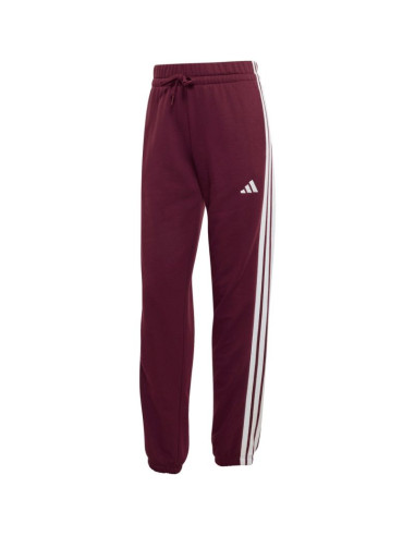 Spodnie damskie adidas essentials 3-stripes french terry cuffed bordowe kr1029