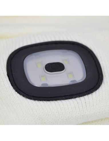 Czapka z latarką czołową 4 led 120 lm 3 tryby turystyczna biała