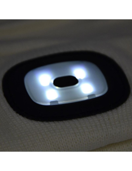 Czapka z latarką czołową 4 led 120 lm 3 tryby turystyczna biała