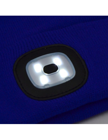 Czapka z latarką czołową 4 led 120 lm 3 tryby turystyczna niebieska
