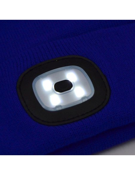 Czapka z latarką czołową 4 led 120 lm 3 tryby turystyczna niebieska