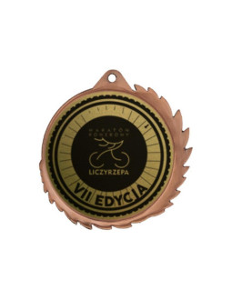 Medal metalowy z grawerowaniem na laminacie