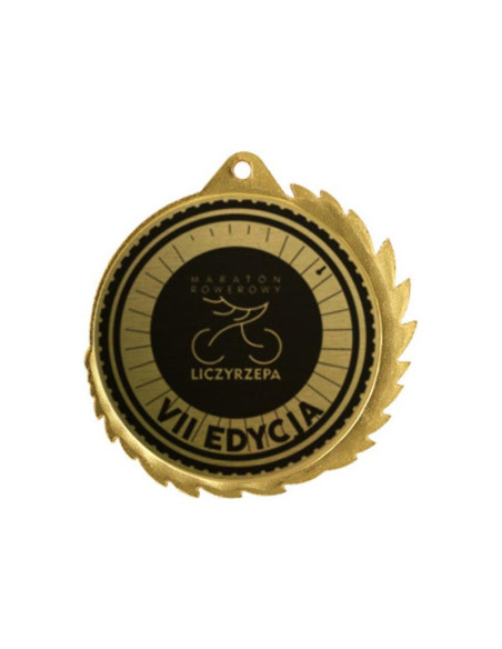 Medal metalowy z grawerowaniem na laminacie