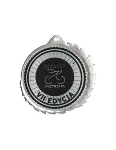 Medal metalowy z grawerowaniem na laminacie