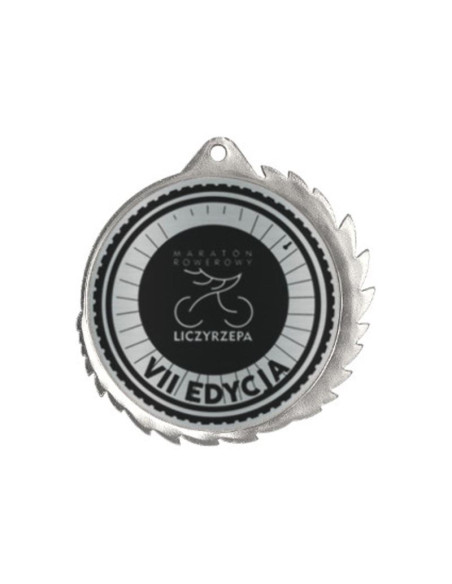 Medal metalowy z grawerowaniem na laminacie