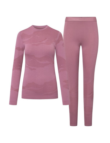 Bielizna damska viking gasher lady set merino roz. s różowa