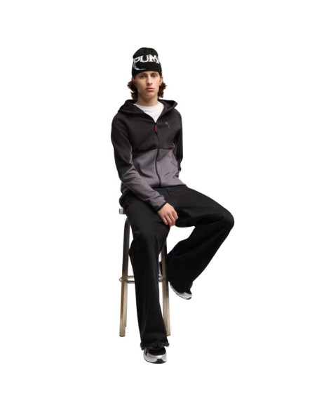 Bluza męska puma tech slim elevated czarno-szara 693951 34