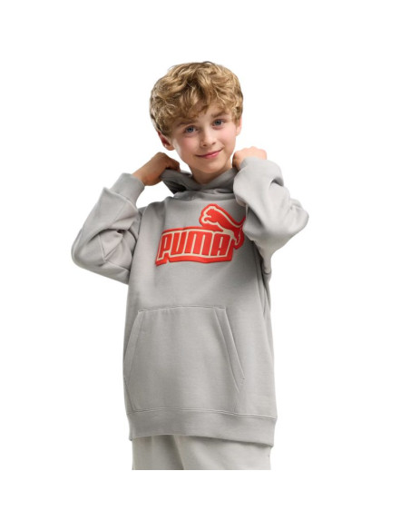 Bluza dla dzieci puma ess logo lab relaxed hoodie szara 694674 63