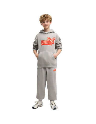Bluza dla dzieci puma ess logo lab relaxed hoodie szara 694674 63