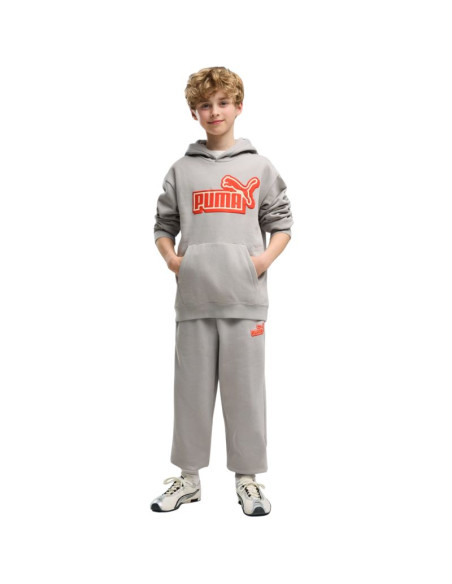Bluza dla dzieci puma ess logo lab relaxed hoodie szara 694674 63