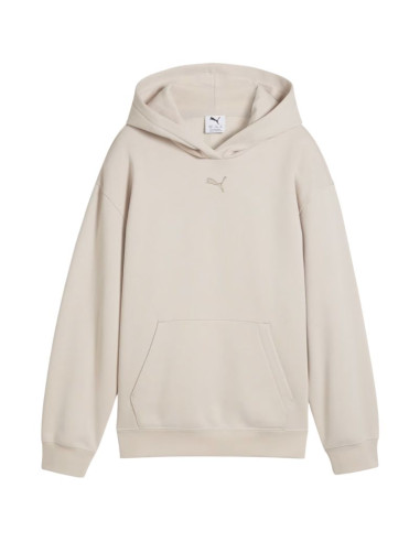 Bluza dla dzieci puma ess centered cat logo relaxed hoodie beżowa 692973 82