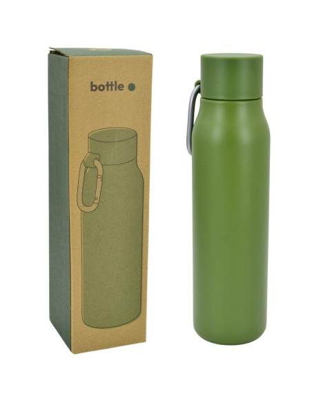 Butelka termiczna 550ml z karabińczykiem zielona stamina