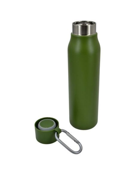 Butelka termiczna 550ml z karabińczykiem zielona stamina