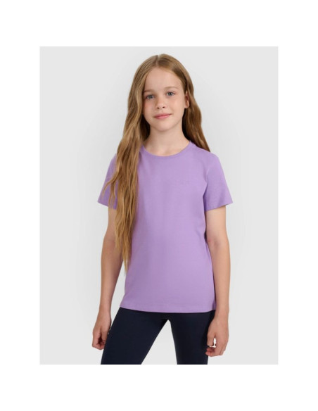 T-shirt regular gładki dziewczęcy 4f 4fjraw25ttshf3233-51s
